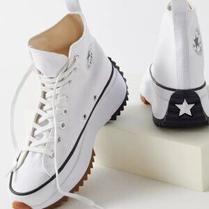 Converse White High-Top Platform Run Hike Sneakers